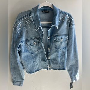 NWT Inc Denim Jacket with Rhinestones